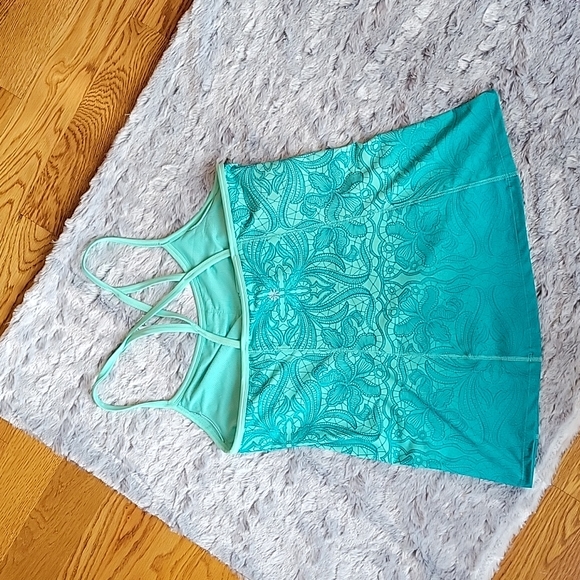 Athleta Seafoam Green Floral Tank Top, Women's Large, Excellent Condition! - Picture 4 of 7